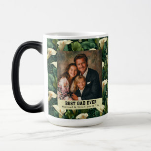 Taza Mágica Lirios Calla Flor Mejor Café Papá Gato