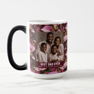 Taza Mágica Lirios Calla Floral Foto Padre Hijo