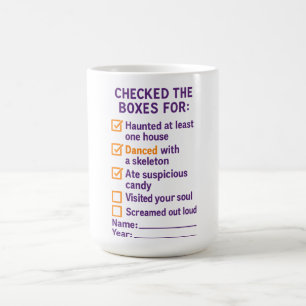 Taza Mágica Lista de Halloween divertida de verificación de ca