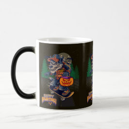 TAZA MÁGICA LOBO EN HALLOWEEN BARRO DE CAFÉ DE DOS TONOS