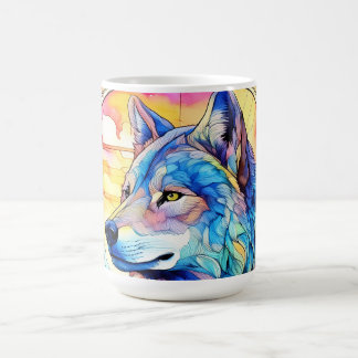 Taza Mágica Lobo en vidrio emplomado