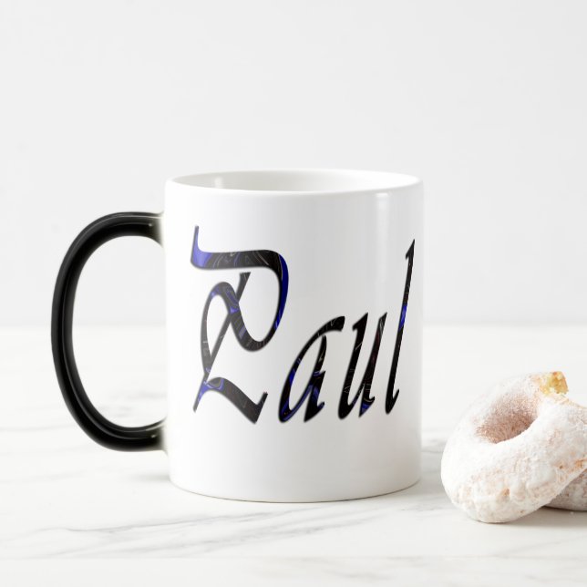 Taza Mágica Logo de los chicos Paul Name, (Con donut)