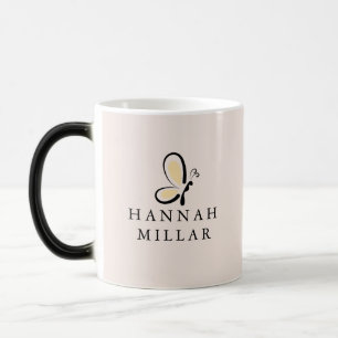 Taza Mágica Logotipo de nombre personalizado moderno rosa rubo