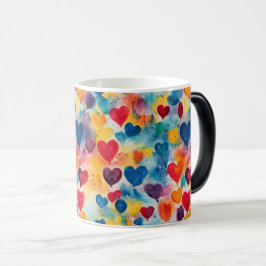 Taza Mágica Los corazones coloridos adoran el fondo sin proble