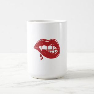 Taza Mágica Los labios rojos de vampiro gotean sangre