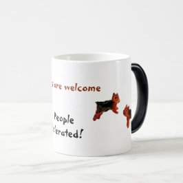 Taza Mágica Los Perros Terrier Son Graciosos De Bienvenida