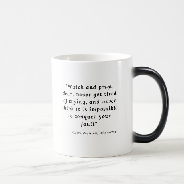 Taza Mágica Louisa May Alcott, Pequeñas Mujeres Citas #7 (Derecha)