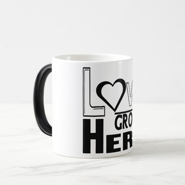 Taza Mágica love grows here (Anverso izquierdo)