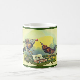 Taza Mágica Luchando contra los gallos Cigarro Café Mug