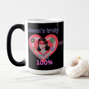 Taza Mágica Madre madre del corazón del rosa retro mamá mamá V