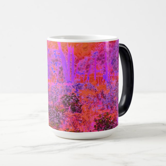 Taza Mágica Magenta Trippy y Jardín Impresionante Naranja (Anverso derecho)