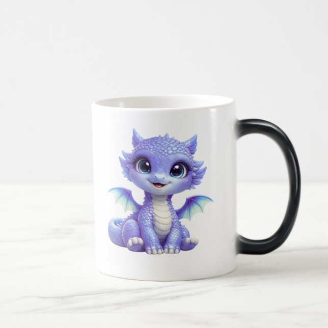 Taza Mágica Magische Tasse mit einem süßen blauen Drachenbaby (Derecha)