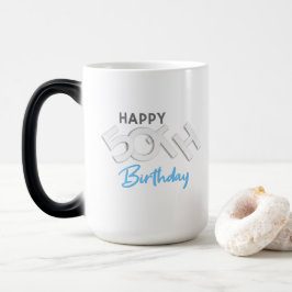 Taza Mágica Magnífica tipografía de cumpleaños número 50