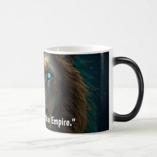 Taza Mágica Majestuoso León Cibernético Café de Fantasía Futur