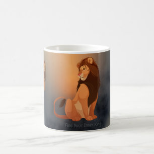 Taza Mágica Majestuoso león dorado - Gráfico de animal poderos