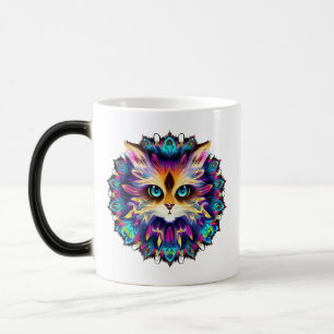 Taza Mágica Mandala con un lindo retrato de gato