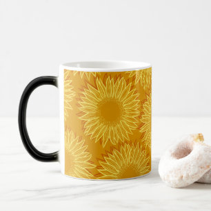 Taza Mágica Mano de luz floral de girasol rústico