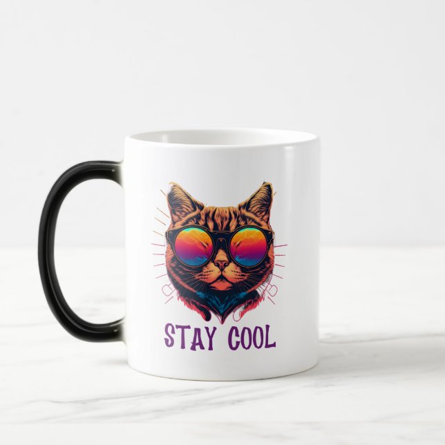 Taza Mágica Manténgase fresco con nuestro gato en sombras (Izquierda)