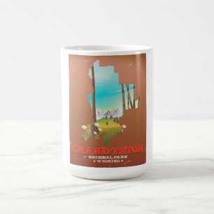 Taza Mágica Mapa de Wyoming del Parque Nacional del Gran Tetón