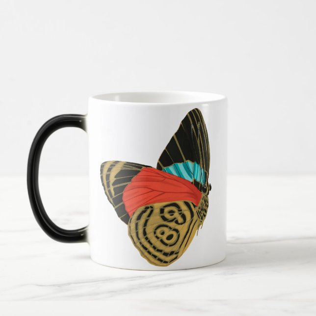Taza Mágica Mariposa exótica colorida mariposa (Izquierda)