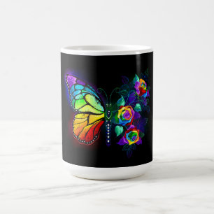 Taza Mágica Mariposa florida arcoiris