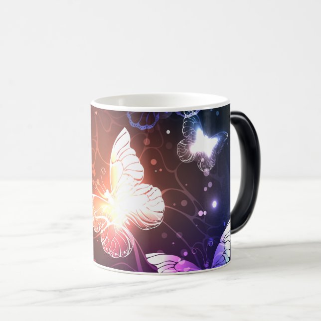 Taza Mágica Mariposas nocturnas brillantes (Anverso derecho)