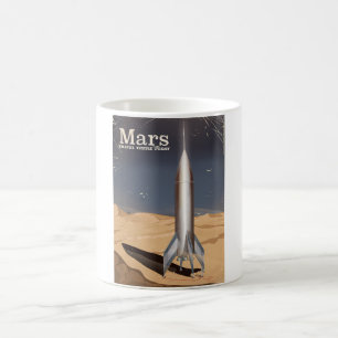 Taza Mágica Mars - viaje allí hoy pósters de viaje vintage