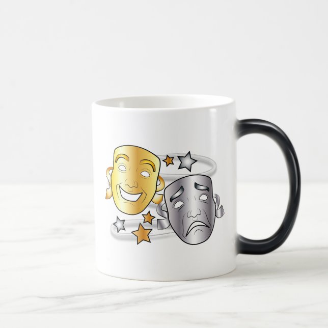 Taza Mágica Máscaras estilizadas del drama de la comedia y de (Derecha)