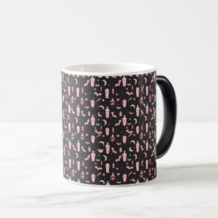 Taza Mágica Matrícula de brujería negra y vampiro rosa