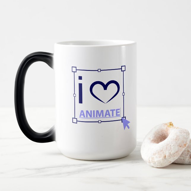 Taza Mágica Me encanta el animación (Con donut)