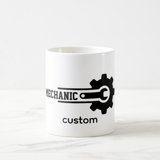 Taza Mágica Mechanic Gear Logo – Automotive & Workshop Design (Centro)