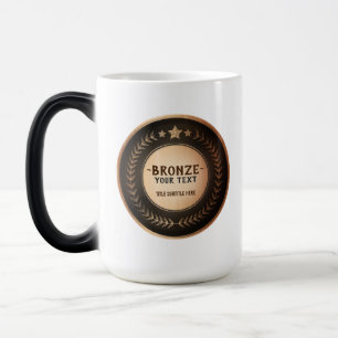 Taza Mágica MEDALLA DE Bronce Campeón IMPRESIÓN PERSONALIZADA