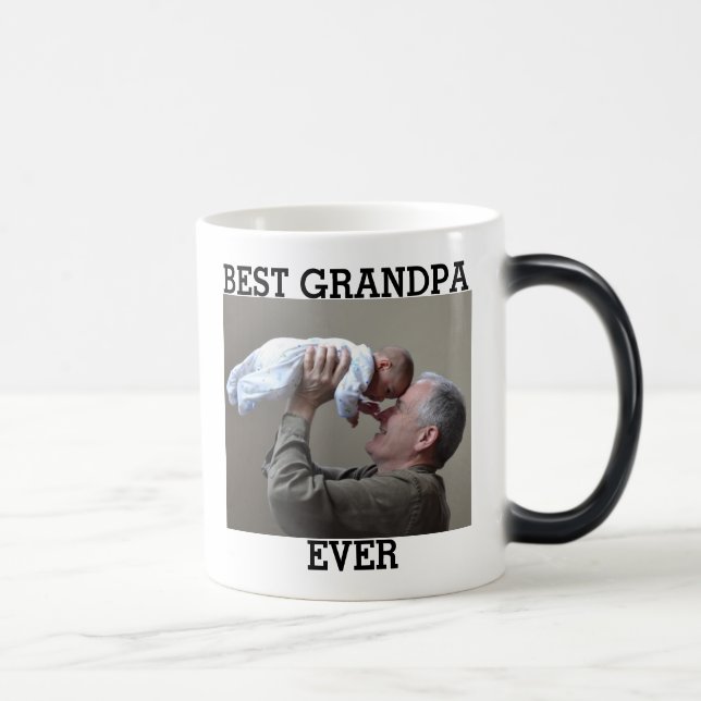 Taza Mágica Mejor foto del abuelo jamás Personalizado crea la  (Derecha)