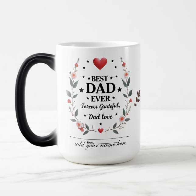 Taza Mágica Mejor Papá Nunca - Siempre Agradecido, Papá (Izquierda)