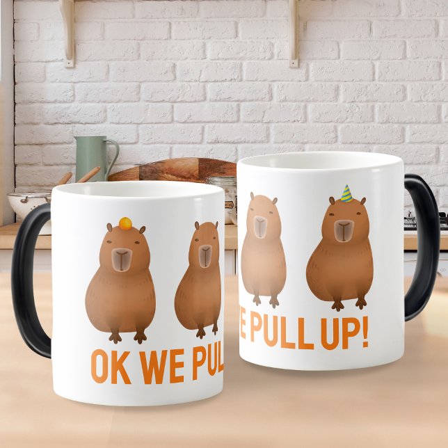 Taza Mágica Meme De Capibara "Ok, ¡Nos Levantamos!" (Capybara: "Ok we pull up!")