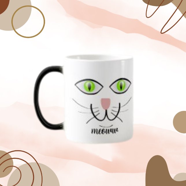 Taza Mágica Meoww, Mascota feliz del ojo verde del gato (Subido por el creador)