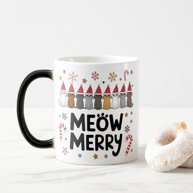 Taza Mágica Meowy Merry Catmas Mug (Con donut)