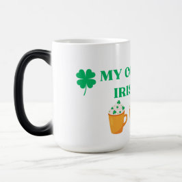 TAZA MÁGICA MI CAFÉ ES TAMBIÉN IRLANDÉS. DISEÑO DEL DÍA DE PAD