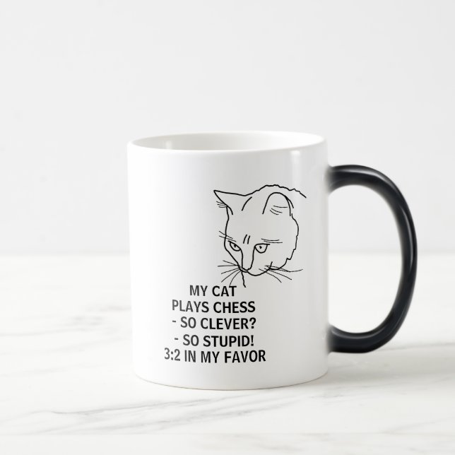 Taza Mágica Mi gato juega al personalizable de ajedrez (Derecha)