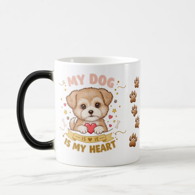 Taza Mágica Mi Perro Es Mi Corazón Morphing Mug (11oz) (Izquierda)