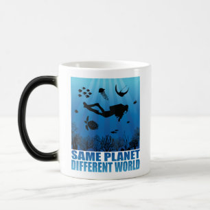 Taza Mágica Mismo planeta Diferente Buceador Mundial de Scuba