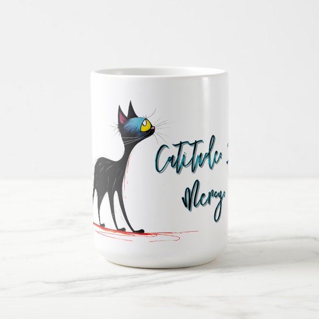 Taza Mágica Missy Miss Mug — 100% Catitude, 0% Mercy (Centro)