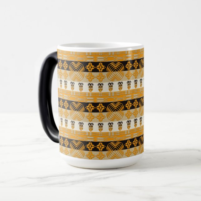 Taza Mágica Modelo tribal africano de las rayas de Etnic (Anverso izquierdo)