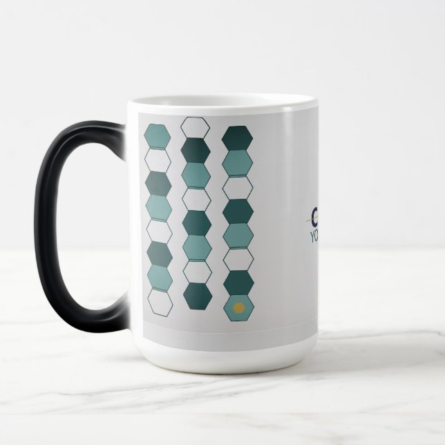 Taza Mágica Modern Geometric Hexagon Pattern Mug (Izquierda)