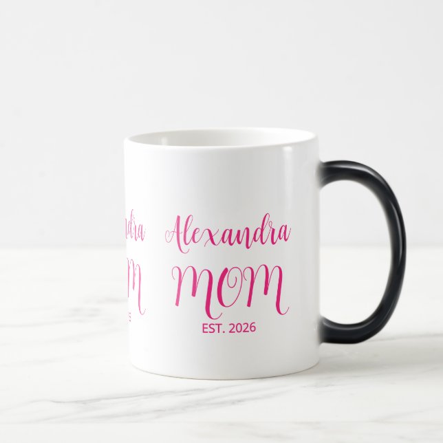 Taza Mágica Mom Established Pink Script Name  Two-Tone Coffee (Derecha)