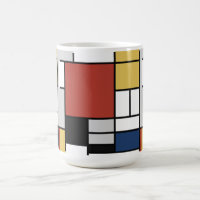 Mondrian Pintura de Plano Rojo Amarillo Azul Gris