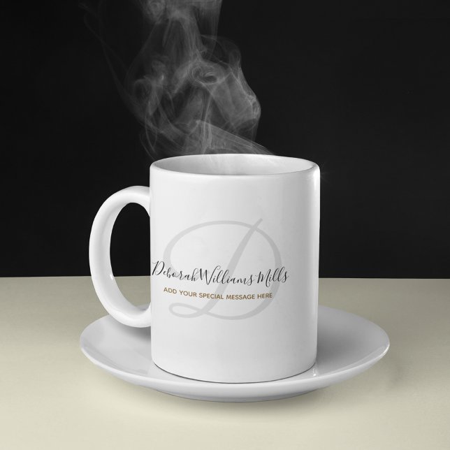 Taza Mágica Monograma de estilo de letra manuscrito (elegant monogram)
