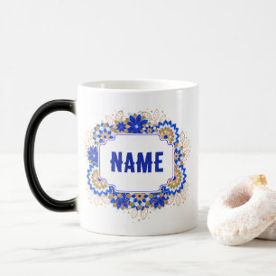 Taza Mágica Monograma de nombre personalizado de Blue Namaste