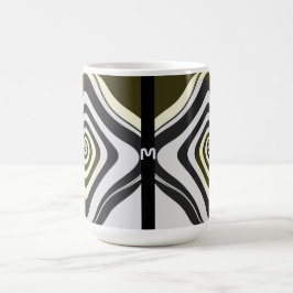Taza Mágica Monograma psicodélico Swirl Groovy Arte Fractal