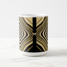 Taza Mágica Monograma psicodélico Swirl Groovy Arte Fractal
